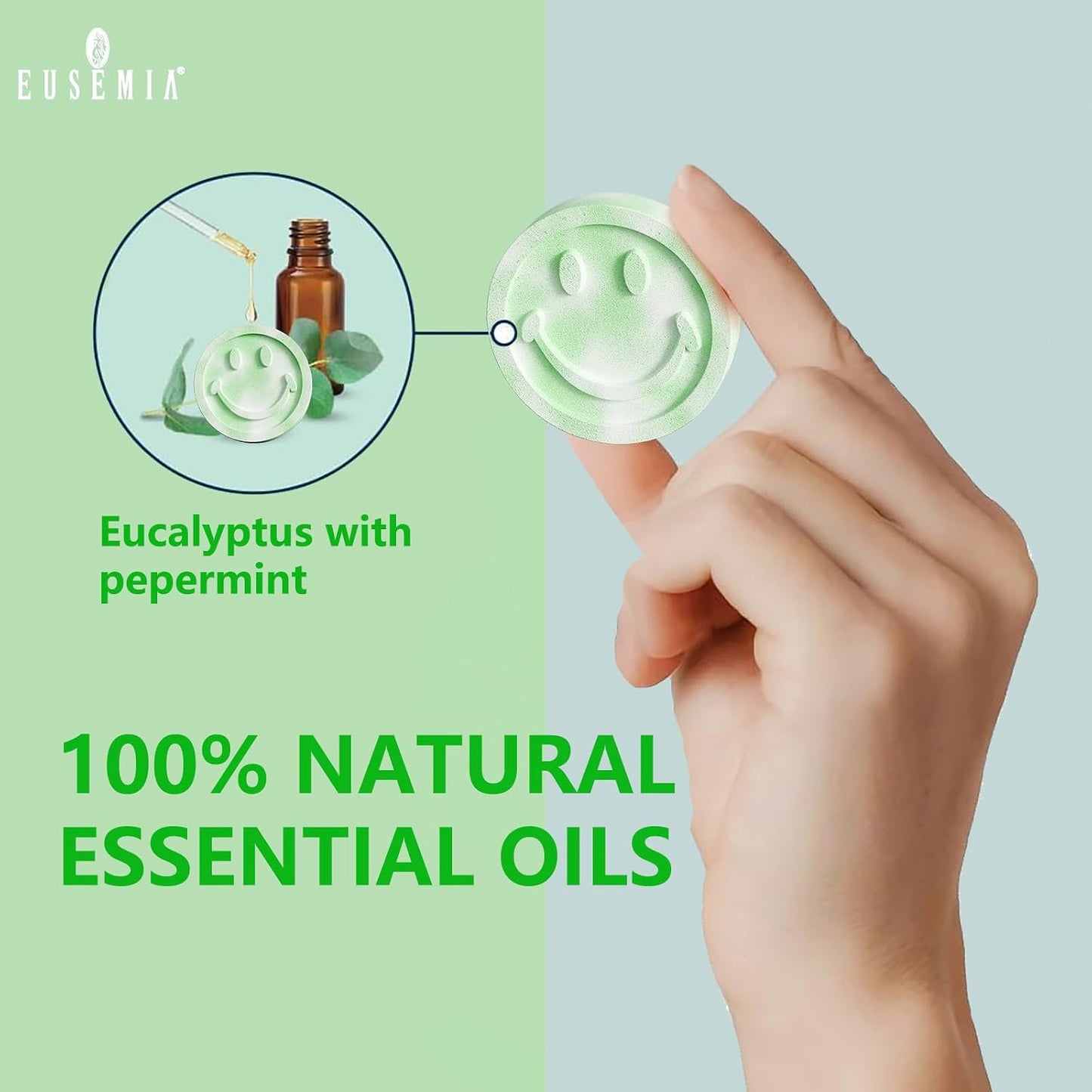 Eucalyptus Shower Steamers for Stress Relief-Aromatherapy Shower Bombs with Mint Natural Essential Oils for Women & Men (24 PCS Eucalyptus)