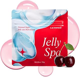 LACTOMEDI Jelly Spa Bath Bomb | Bath Slime for Couples | Romantic Cherry Scented Powder-to-Jelly Spa | pH-Balanced Formula with LACTO BVTC™ | 50g x 3EA