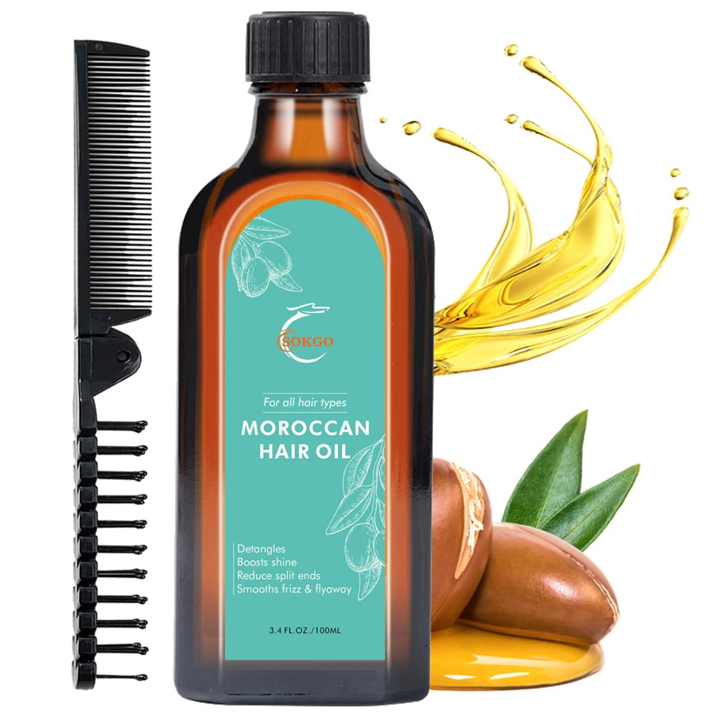 Moroccan Argan Treatment Hair Oil for Luxurious Hair Care and Repair, Extra Strength Argan Treatment Hair Oil Treatment for Split Ends, Frizzy Hair and Flyaways (1, 100, Milliliters)
