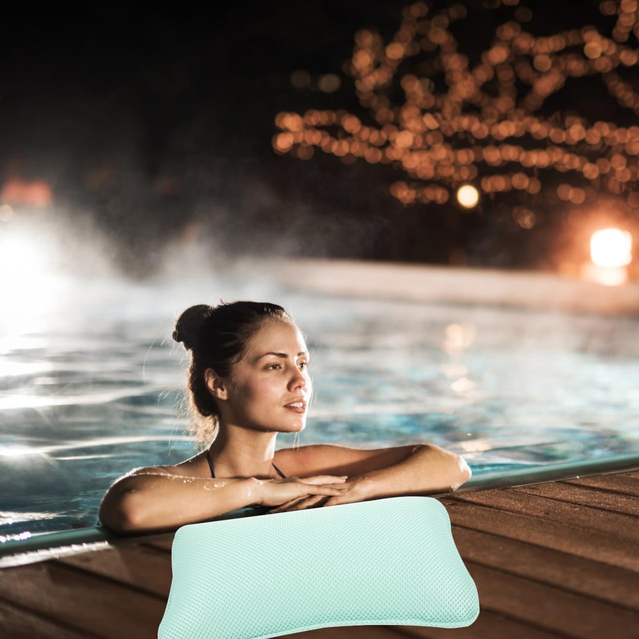 Ipetboom Bathtub Pillow for Head and Neck,3D Mesh Bath Cushion with Suction Cups, 11.4x7.5 in Non Slip Washable Spa Support for Tub Relaxing, Shower Room, Hotel and Home Soaking