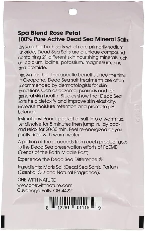 One With Nature Rose One with Nature Dead Sea Spa Blend Rose Petal Bath Salts, 1.13 Pound