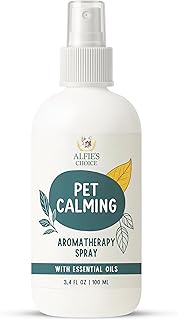 Pet Calming Aromatherapy Spray for Dogs | 3.4 fl oz Travel Size | Lavender & Valerian Aromatherapy Mist | for Crate, Car & Vet Visit Comfort