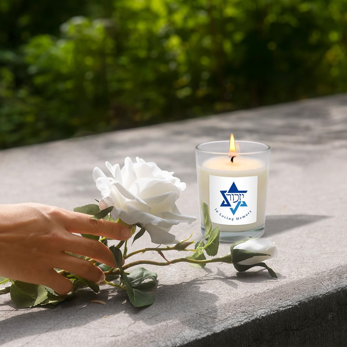 20 Pack White Yahrzeit Candles - Yahrzeit Memorial Candles, Memorial Bereavement Gifts for Loss of Loved One, Jewish Sympathy, Natural Soy Wax Hand Poured