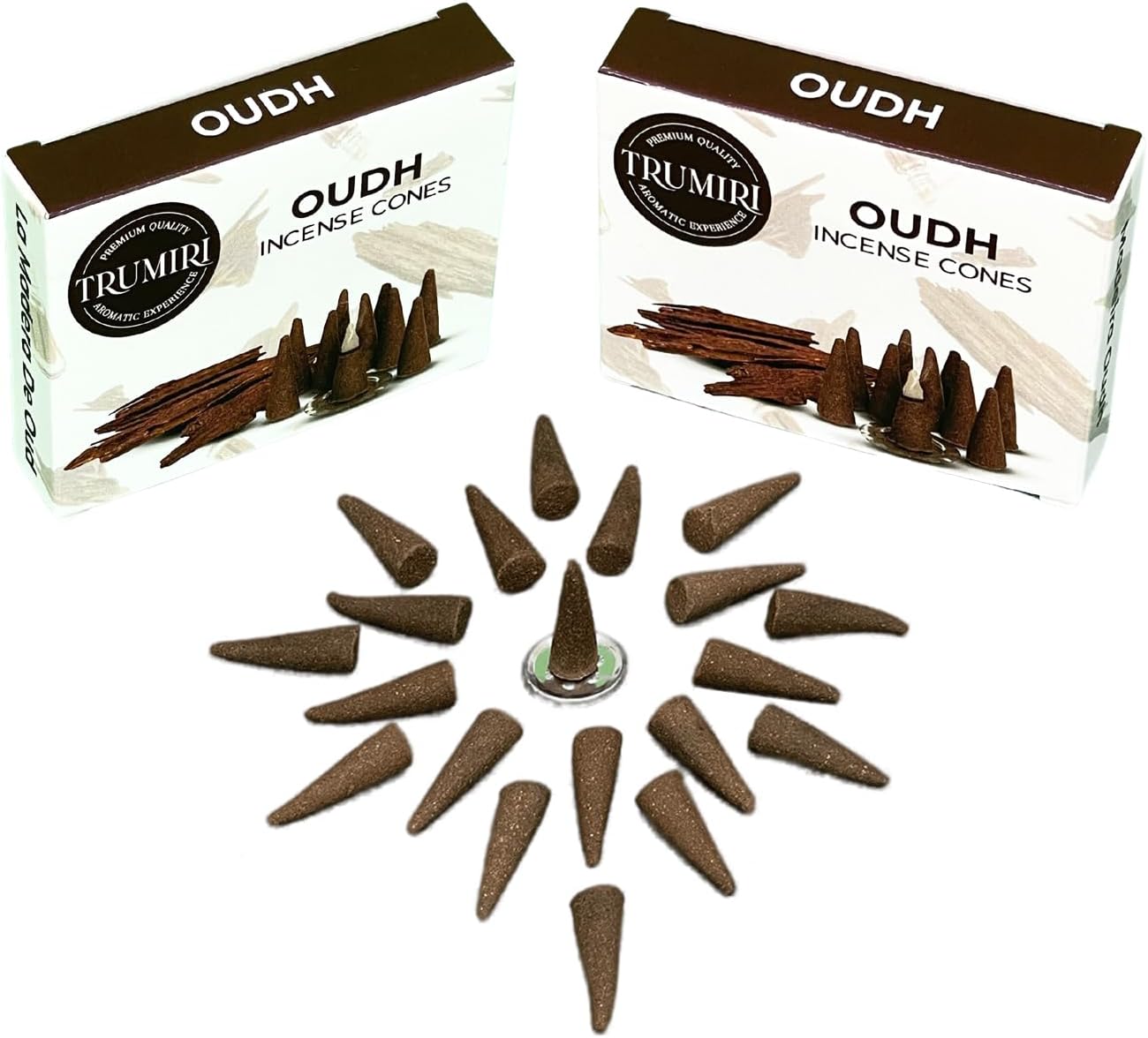 TRUMIRI Oud Incense Cones - Total 20 Cone Incense - Dual Pack of 10 Insence Cones - Incense Cones Scented - Cone Incense Scents - Insense Cones - Incent Cone