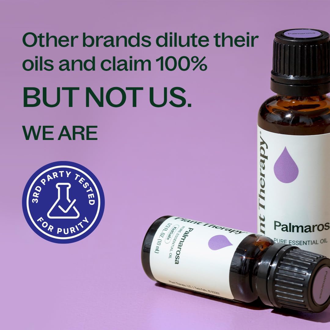 Plant Therapy Palmarosa Essential Oil 10 mL (1/3 oz) 100% Pure, Undiluted, Natural Aromatherapy, Healthy Skin, Emotional Balance