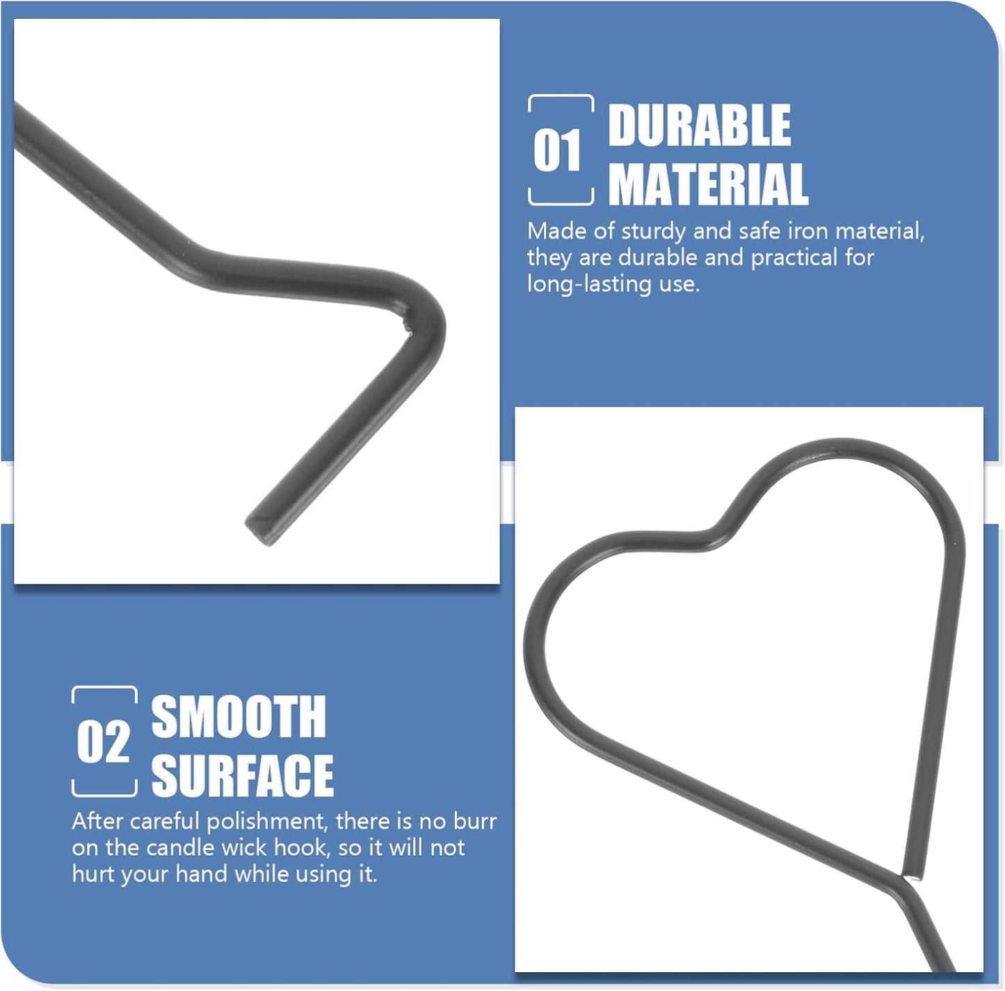 Hemoton 4Pcs Heart Design Candle Wick Dippers Stainless Steel Candle Wick Placement Tool Extinguishing Hooks Safe Accessories Set for Home