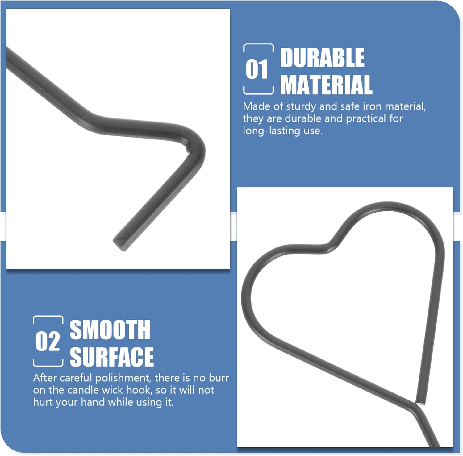 Hemoton 4Pcs Heart Design Candle Wick Dippers Stainless Steel Candle Wick Placement Tool Extinguishing Hooks Safe Accessories Set for Home