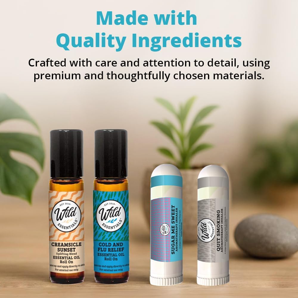 Wild Essentials Escape Essential Oil Blend 2-Pack – Roll-On & Aromatherapy Inhaler for Relaxation, Stress Relief, and Mood Support