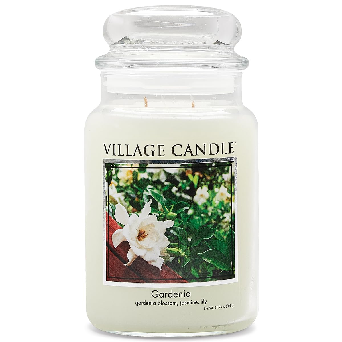 Village Candle Gardenia Large Glass Apothecary Jar Scented Candle