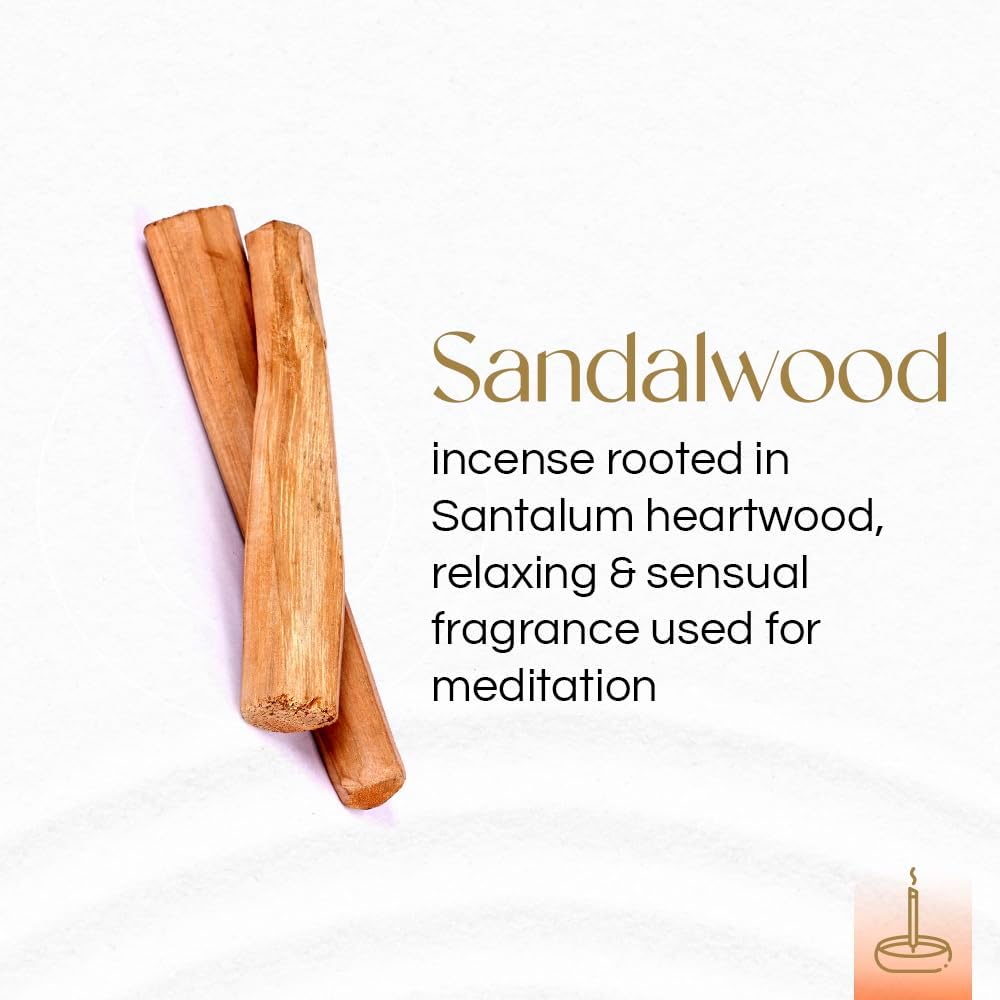 Gonesh - Extra Rich Scented Incense Sticks - Non-Toxic 10” Slow Burn Aromatic Sticks - Sandalwood - 80 Pack