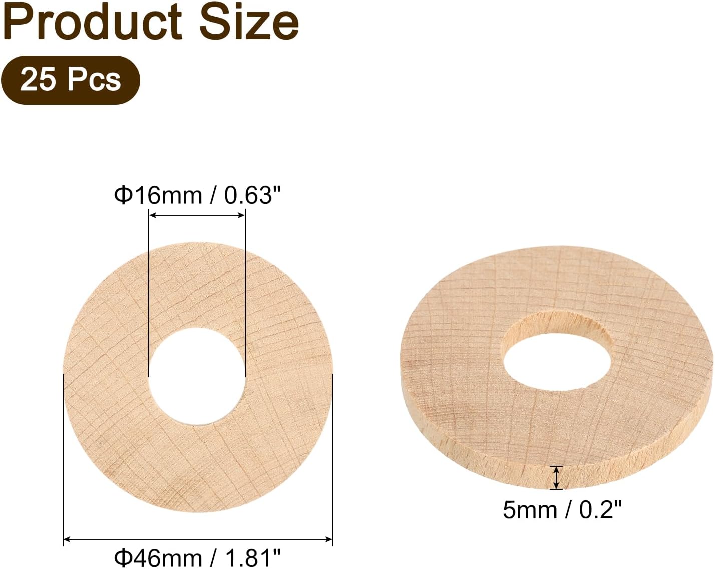 uxcell 25Pcs 46x16x5mm Cedar Blocks for Clothes Storage, Aromatic Cedar Rings, Cedar Accessories Wood Chips for Wardrobes Closets Drawers