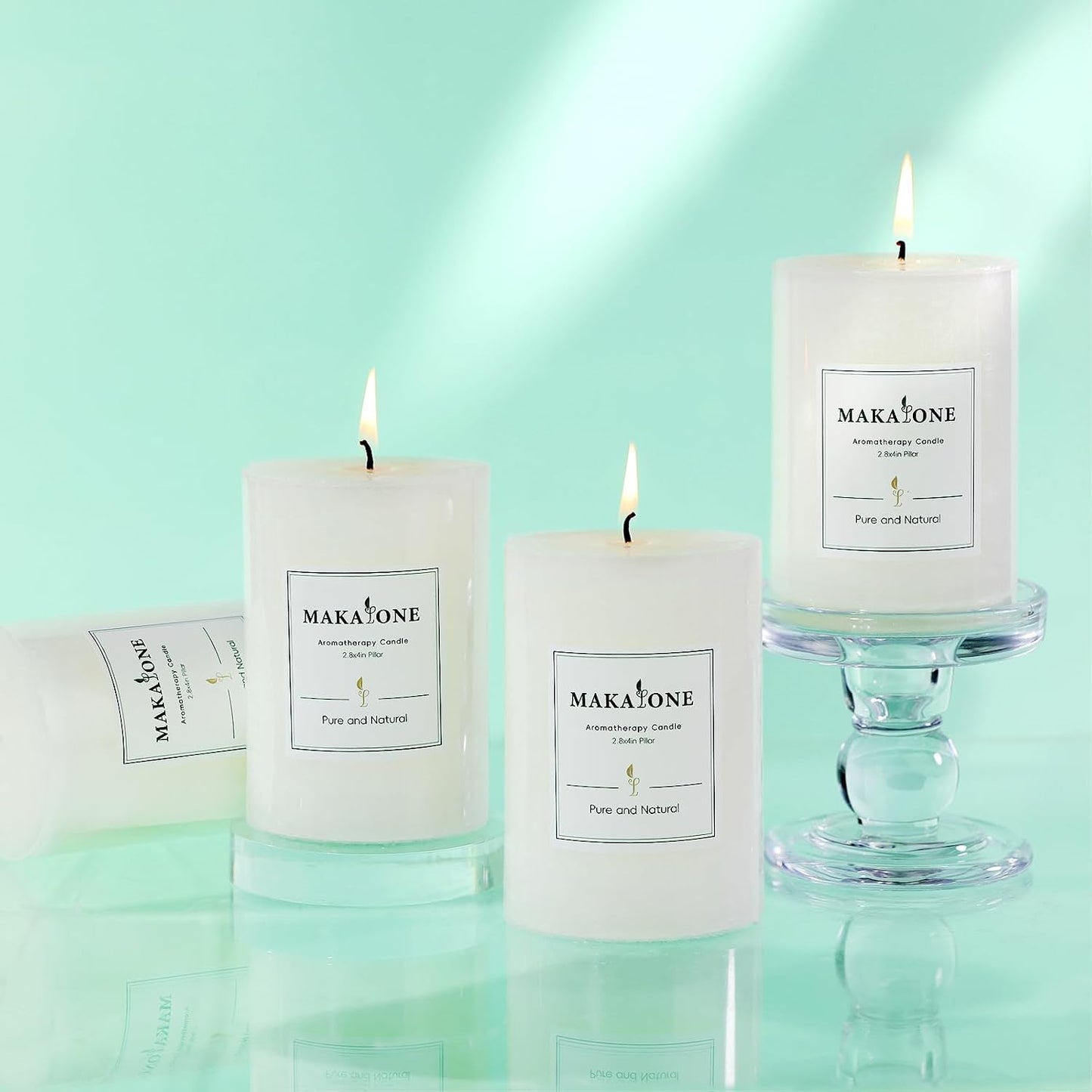 4 Pcs White Orange Vanilla Scented Pillar Candles, 60H Long-Lasting Burn,2.8x4in,Non-Toxic Smokeless,Warm Cozy Aromatherapy for Home Ambience/Relaxation,Ideal Gift for Birthday/Valentine's Day