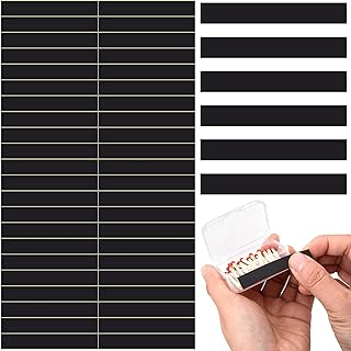 42pcs Match Striker Stickers, Rectangular Adhesive Match Strips for Candles Fireplace Bottles Jars, Portable Matches Striker Strips for Camping Hiking Outdoor DIY Crafts - Black