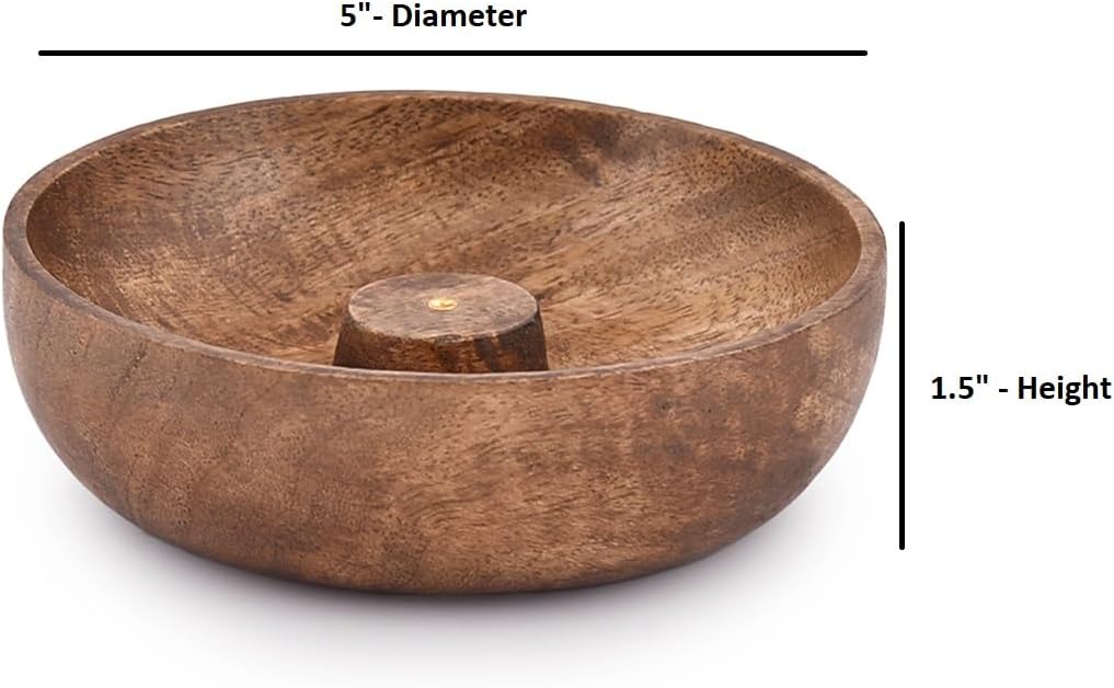 EDHAS Incense Burner Stick Holder Bowl, Ash Catcher Bowl for Home Décor, Meditation, Yoga (5" x 5" x 1.5")