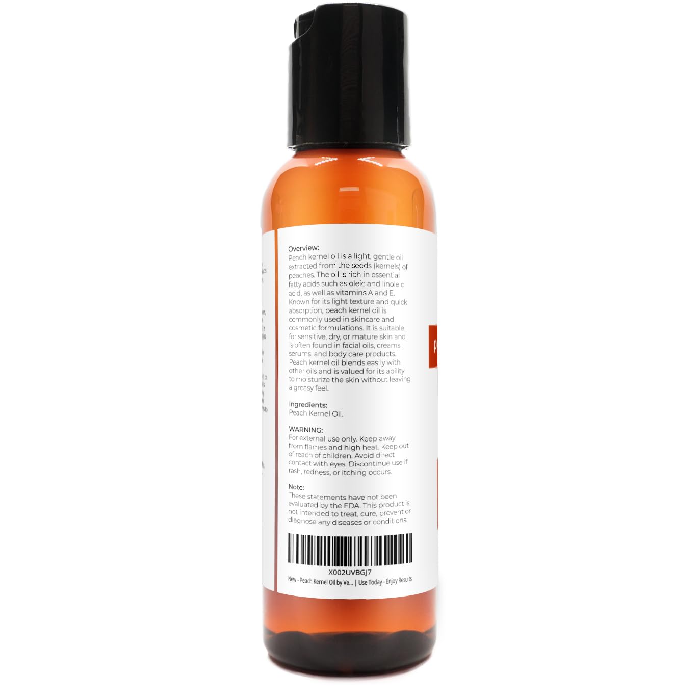velona Peach Kernel Oil 2 Fl Oz | 100% Pure and Natural Carrier Oil | Refined | Skin, Hair, Body & Face Moisturizing | Use Today - Enjoy Results