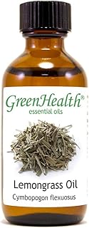 GreenHealth Essential Oil - 2 fl oz (59 ml) Glass Bottle with Cap - 100% Pure Essential Oil (Lemongrass)