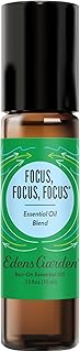 Edens Garden Focus, Focus, Focus Essential Oil Roll-On Blend- 100% Pure Premium Grade, Natural, Therapeutic, Aromatherapy, Kid & Skin Safe, The Best for Comfort, Tension Pre-Diluted 10 ml (.33 fl oz)