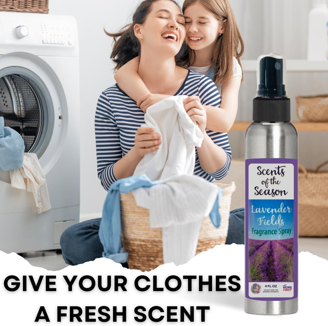 Essential Oil Fragrance Spray, Lavender, 4 oz — Natural Room and Fabric Mist for Home, Office, and Bedding