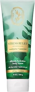 Bath & Body Works Eucalyptus Spearmint Aromatherapy Body Cream, Ultimate Hydration Moisturizer for Stress Relief with Shea Butter & Hyaluronic Acid for Dry Skin, 8 fl oz - 1 Pack