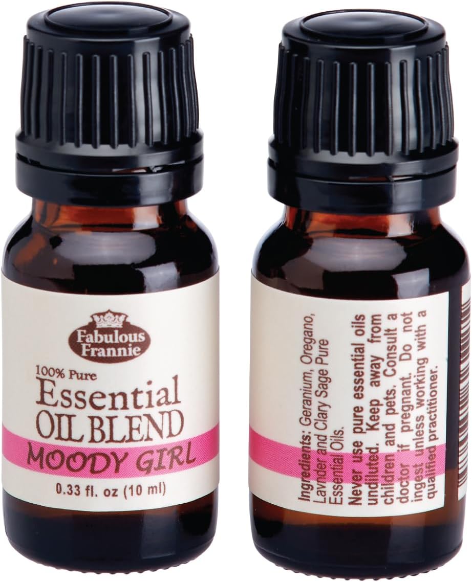 Fabulous Frannie Moody Girl (Formally PMS) Essential Oil Blend 100% Pure, Undiluted Essential Oil Blend Therapeutic Grade - Perfect Blend of Geranium, Lavender, Oregano and Clary 10 ml