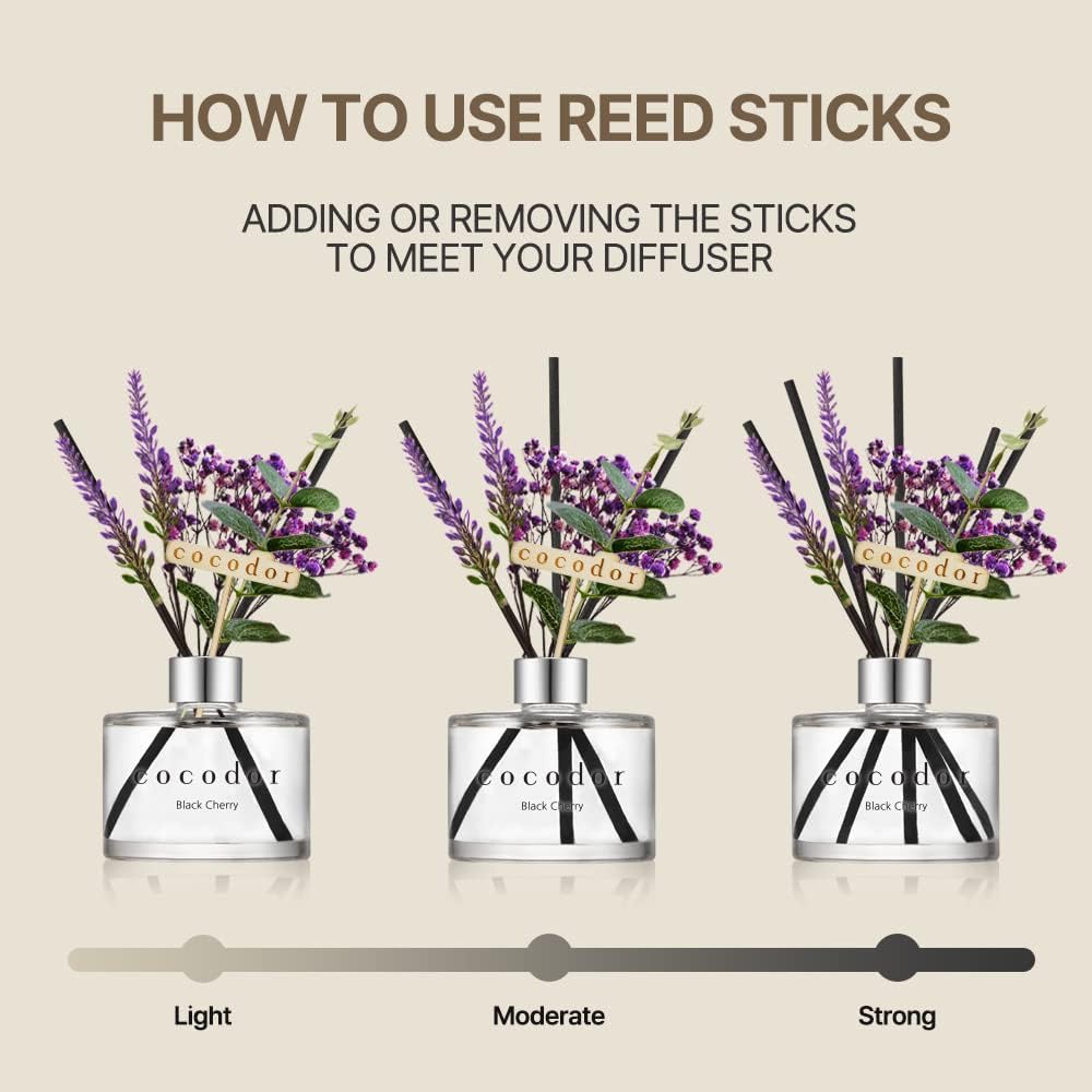 COCODOR Lavender Reed Diffuser/Refreshing Air/6.7oz/1Pack / Home Fragrance Scent Essential Oil Stick Diffuser for Bedroom Bathroom Home Decor for Women