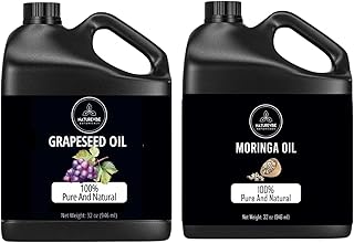 Naturevibe Botanicals Grapeseed Oil 32oz and Moringa Seed Oil 32oz | Oil Combo