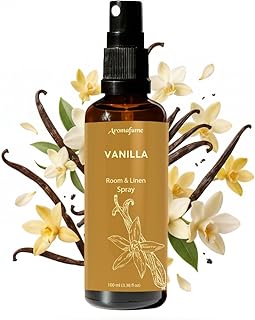 Vanilla Room, Linen & Pillow Spray by Aromafume | 100ml/3.38 fl oz | with Pure Vanilla Essential Oil | Aromatherapy Spray | Mist for Bedding, Fabrics