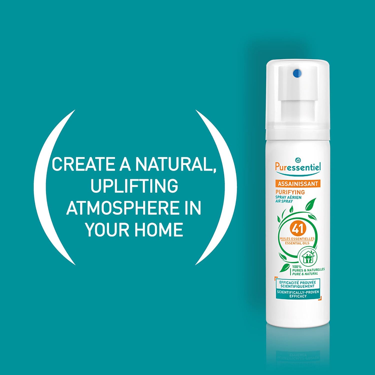 "Puressentiel Purifying Air Freshener Spray - Room Spray with 41 Essential Oils - Eliminate Odors without Synthetic Chemicals - Multi-Use - 6.75 oz"