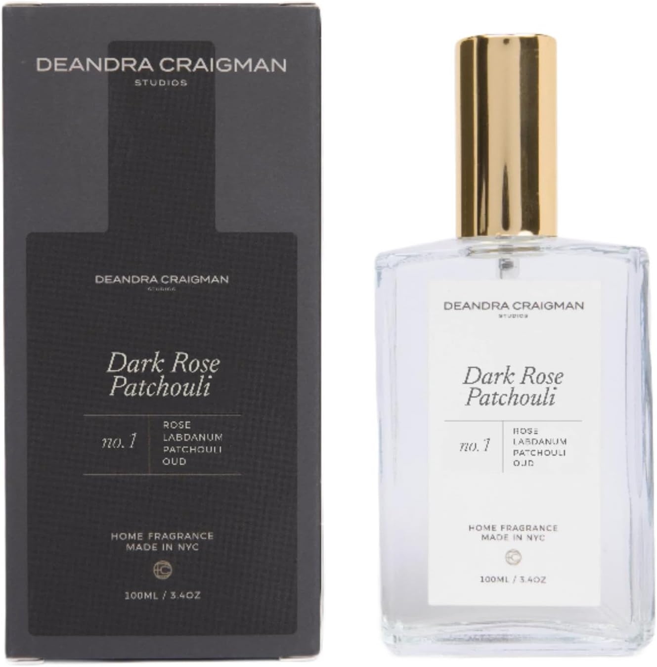 Dark Rose Patchouli Room And Linen Spray, Luxury Home Fragrance, Fabric Refresher, Air Freshener, Pillow & Bedroom Spray with Rose, Patchouli & Oud for Sultry Aroma & Ambiance