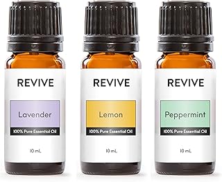 Top 3 Essential Oils Kit by Revive Essential Oils -100% Pure Therapeutic Grade, for Diffuser, Humidifier, Massage, Aromatherapy, Skin & Hair Care - Cruelty Free - Unrefined Oils with No Fillers