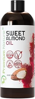Sweet Almond Oil 8 oz - 100% Pure, Cold Pressed, Unscented Moisturizing Oil for Skin, Hair & Body, Lightweight Carrier Oil for Massage, DIY Beauty and Essential Oils Mixing