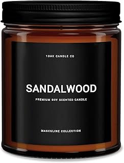 1OAK Scented Candles for Men - Sandalwood Candles - Mens Candle for Home - Masculine Candle - Long Burning Premium - Soy Wax