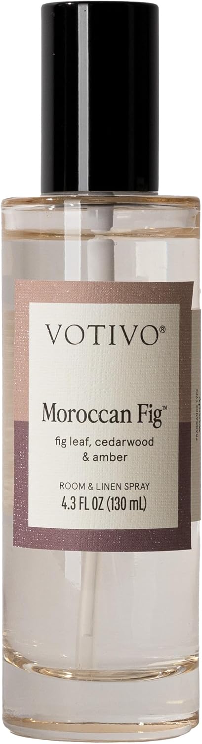Votivo Moroccan Fig 4.3 oz Room & Linen Spray | Scented Air Freshener for Linens & Living Areas | Premium Long Lasting Fragrance