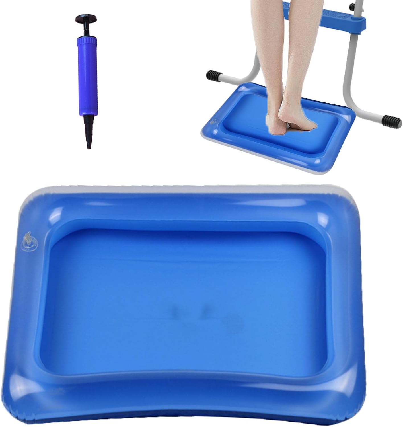 Inflatable Pool Foot Bath Basin, Portable Foot Bath Basin, Foot Soaking Bath Basin for Pool Entry Ladder, Swimming Pool Clean Feet Pedicure Supplies (Square)