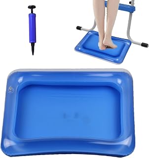 Inflatable Pool Foot Bath Basin, Portable Foot Bath Basin, Foot Soaking Bath Basin for Pool Entry Ladder, Swimming Pool Clean Feet Pedicure Supplies (Square)