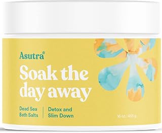 ASUTRA Dead Sea Bath Salts (Detox & Slim Down), 16 oz - Soak in Rich & Vital Healing Minerals - Purify & Energize with Eucalyptus, Sweet Orange, & Lemon Essential Oils