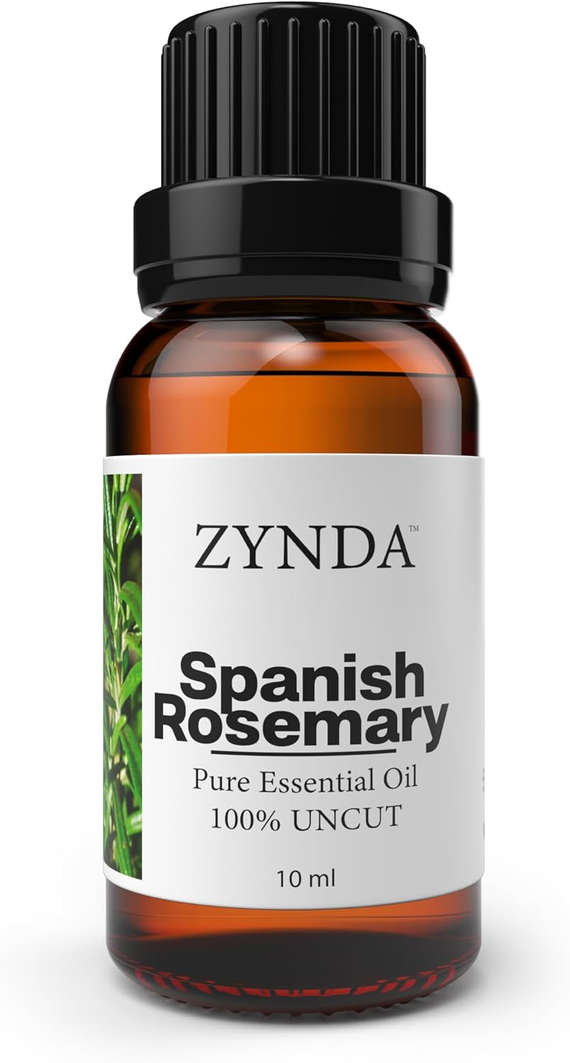 Spanish Rosemary Oil for Hair Growth – 100% Pure Rosemary Essential Oil, Organic Extract for Healthy Scalp, Lab Tested Hair Thickening & Skin Care, Aromatherapy & Massage Blend, 10ml Bottle