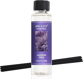 Airkeep Reed Diffuser Oil Refill/Lavender Field/3.38 oz / 1 Pack/Air Freshener & Aromatherapy Essential Oil Blend for Home Fragrance – Scented Refill Oil for Bathroom, Bedroom & Home Decor