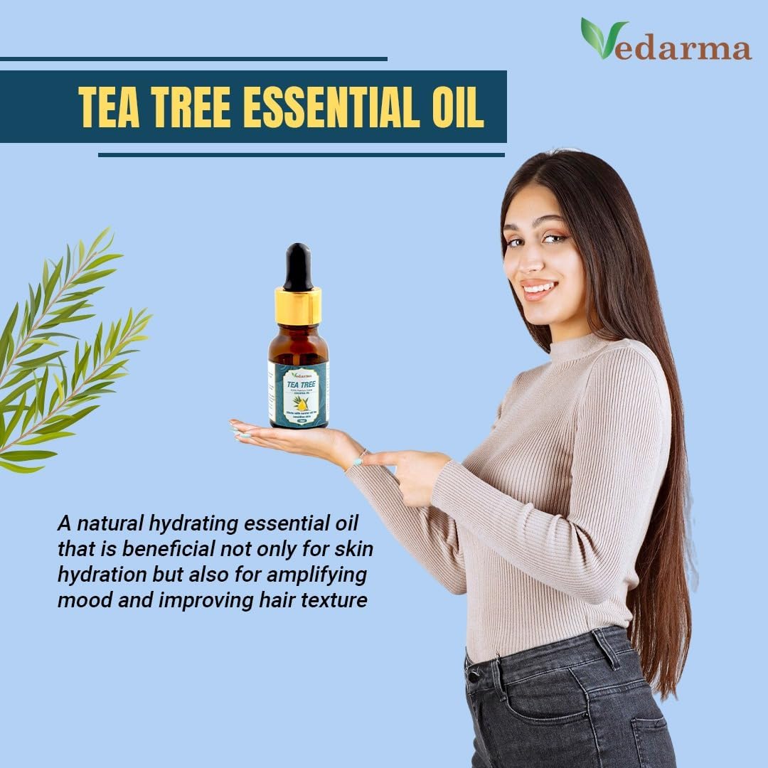 Tea Tree Essential Oil, 100% Pure and Natural, for Skin and Hair Care 10ml