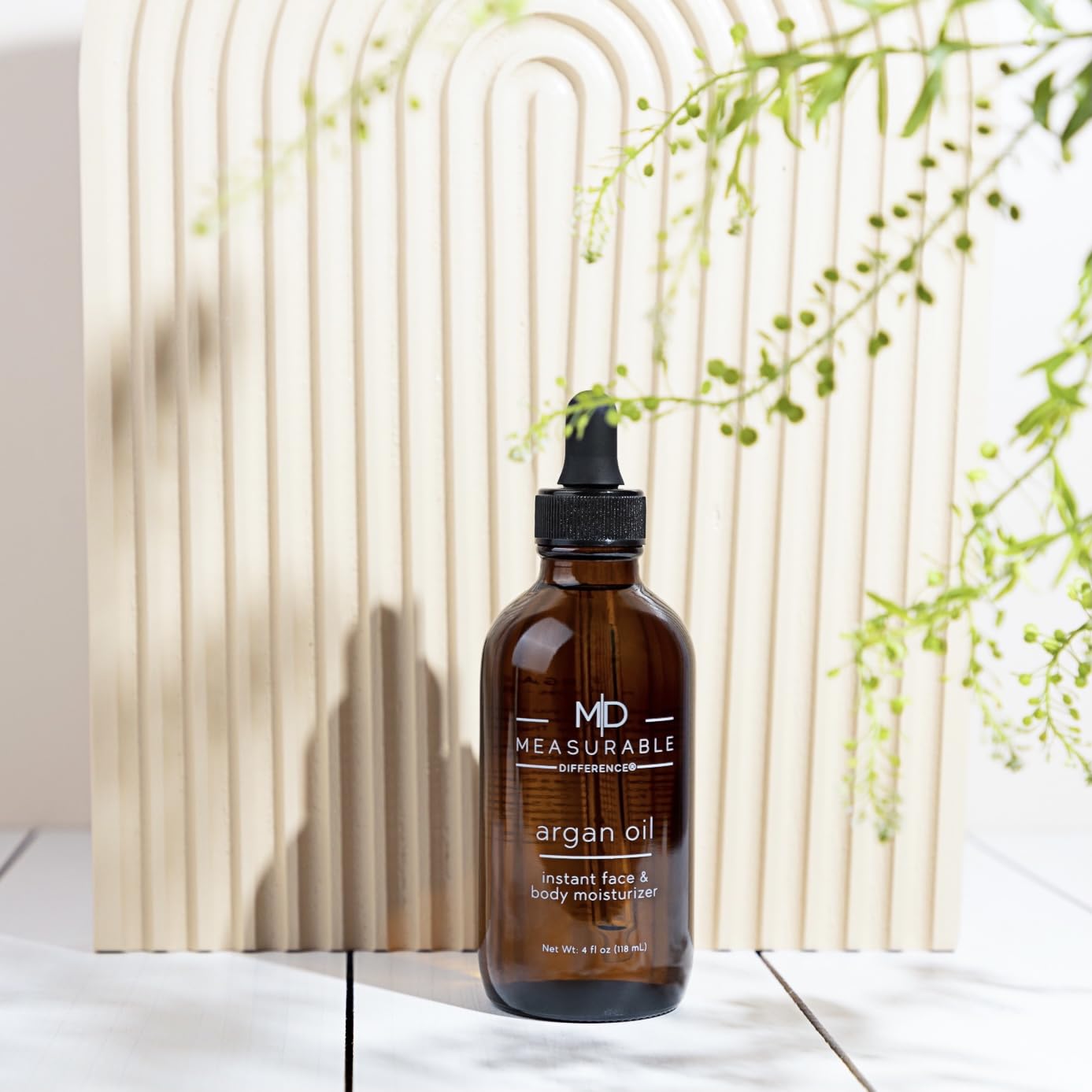 Measurable Difference Argan Oil Face Instant Face & Body Moisturizer, 4oz - Daily Nourishment & Hydration for All Skin Types