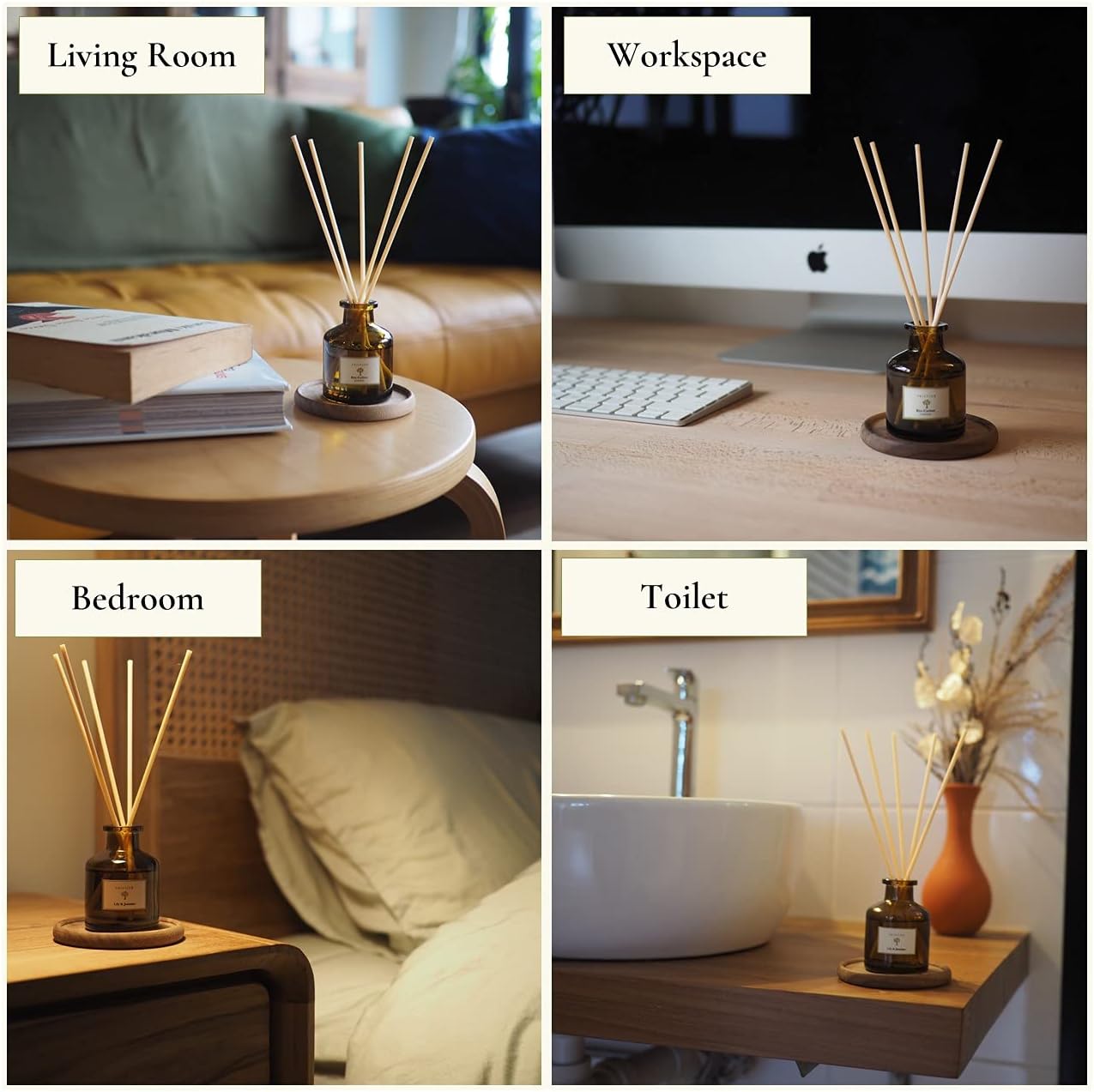 PRISTINE Moroccan Riad/Inspired by Venetian Reed Diffuser for Home | Refreshing Blend of Bergamot, Orange, Earthy Oud Reed Diffuser Set, Oil & Reed Diffuser Sticks | Home & Office Decor