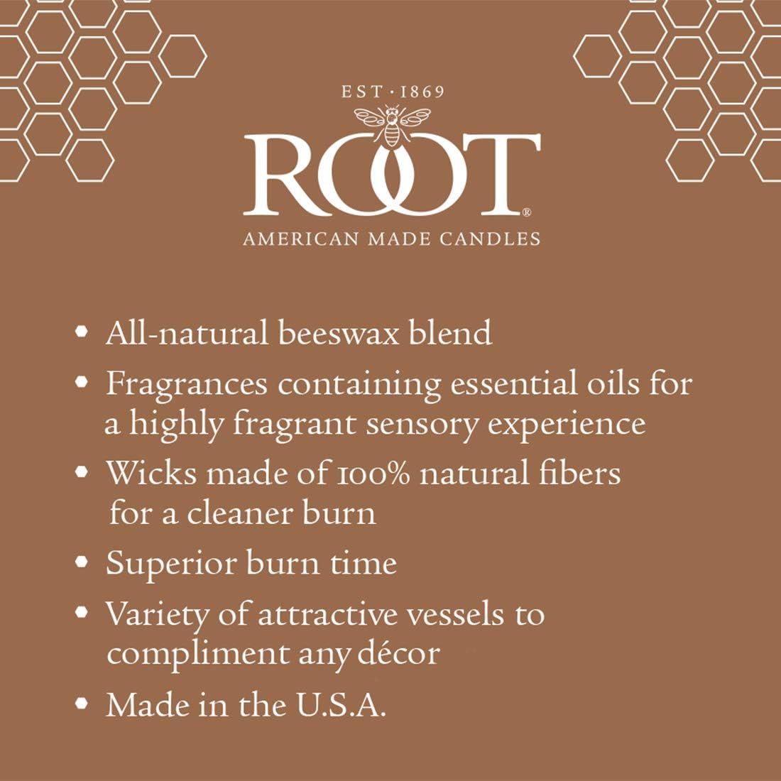 Root Candles Scented Candles Honeycomb Veriglass Premium Handcrafted Beeswax Blend Candle, Large, French Vanilla