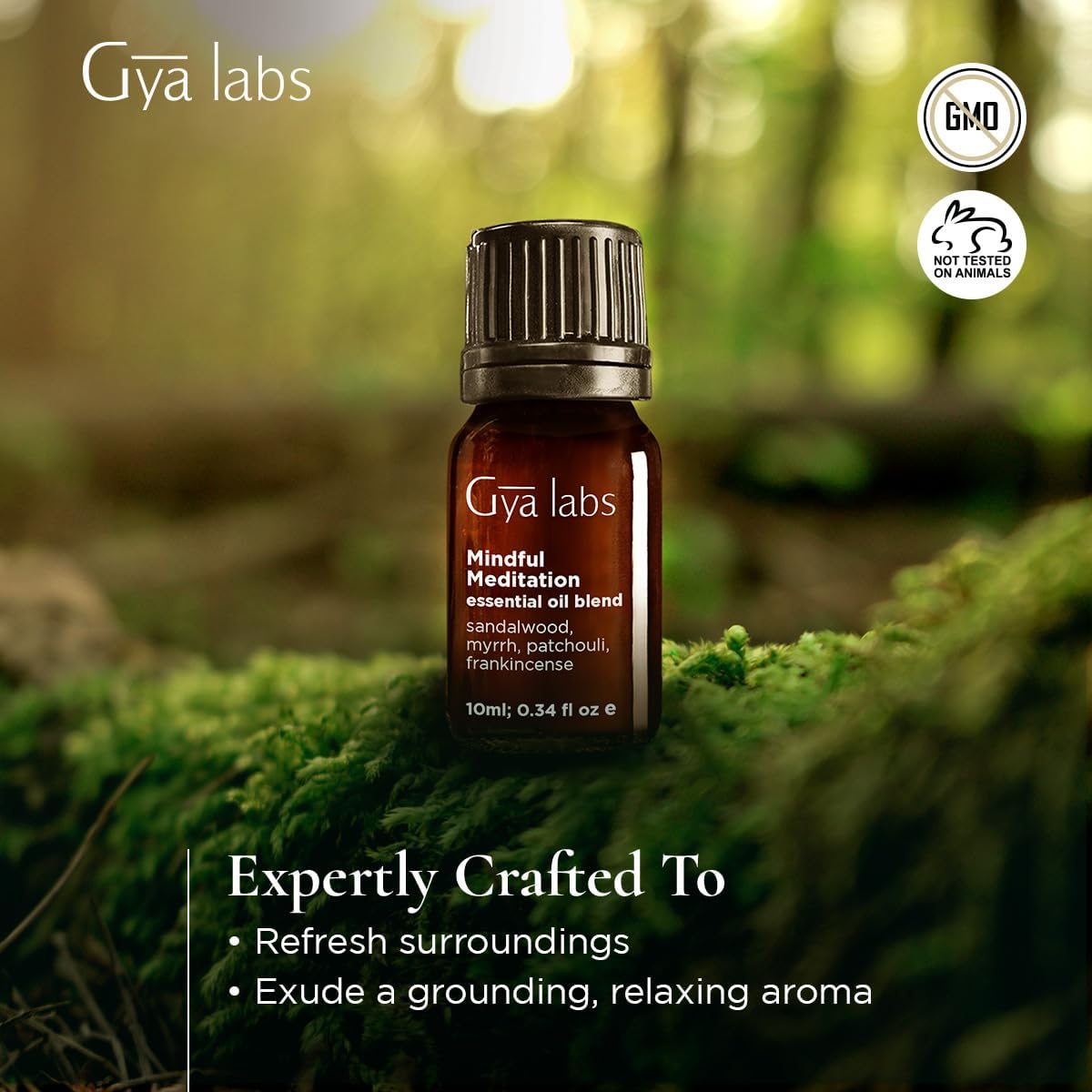 Gya Labs Mindful Meditation Essential Oil Blend - 100% Pure Natural Undiluted Meditation Essential Oil - Grounding & Relaxing (0.34 Fl Oz)
