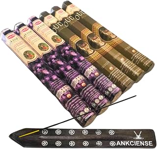 Sandalwood & Vanilla Incense from Hem Bundled with ANKCIENSE Incense Holder Bundle, Variety Pack of 120 Sticks (Lavender & M Oudh)