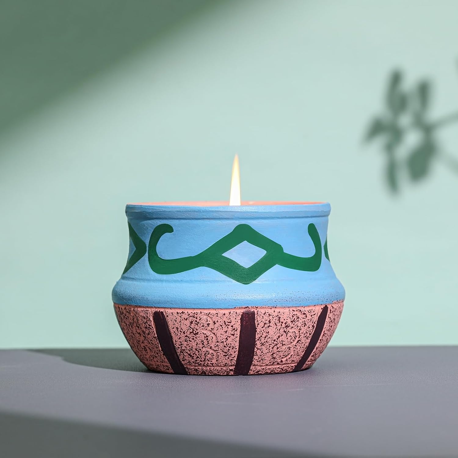 2 Pack Citronella Candles in Coarse Pottery Container, Natural Soy Wax Candle Outdoor and Indoor