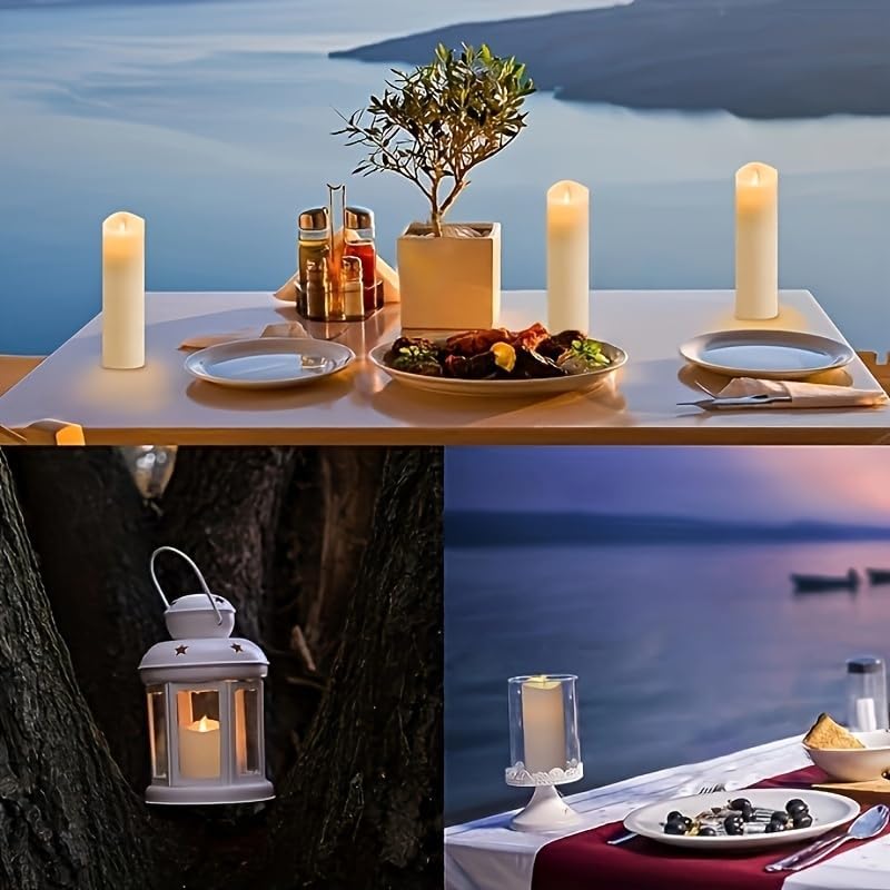 24pack Flickering Flameless Candle with Remote (D2.2 X H4 ”5” 6” inch), 24-Hour Cycling Waterproof Fake LED Lights for home décor, Table Decorations, Wedding, Anniversary, Halloween, Christmas