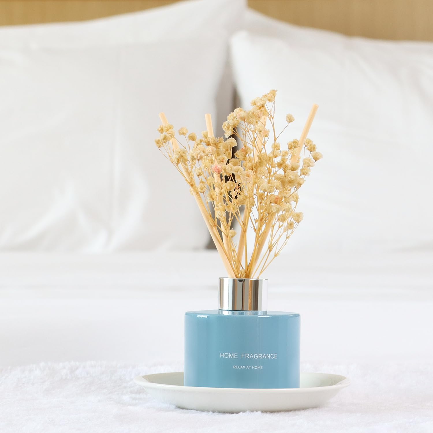 Reed Diffuser, 4.06 oz(120ml) Lavender & Geranium Scented Diffuser with 4 Sticks, Diffusers Home Fragrance Essential Oil Reed Diffuser Set for Home Large Rooms Bathroom Shelf Decor