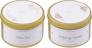Lavender & Rose Aromatherapy Candle Set, 2 Pack Floral Soy Wax Tin Candles, Long Lasting Scented Candles for Home, Relaxation, Stress Relief, Travel Size Gifts for Women