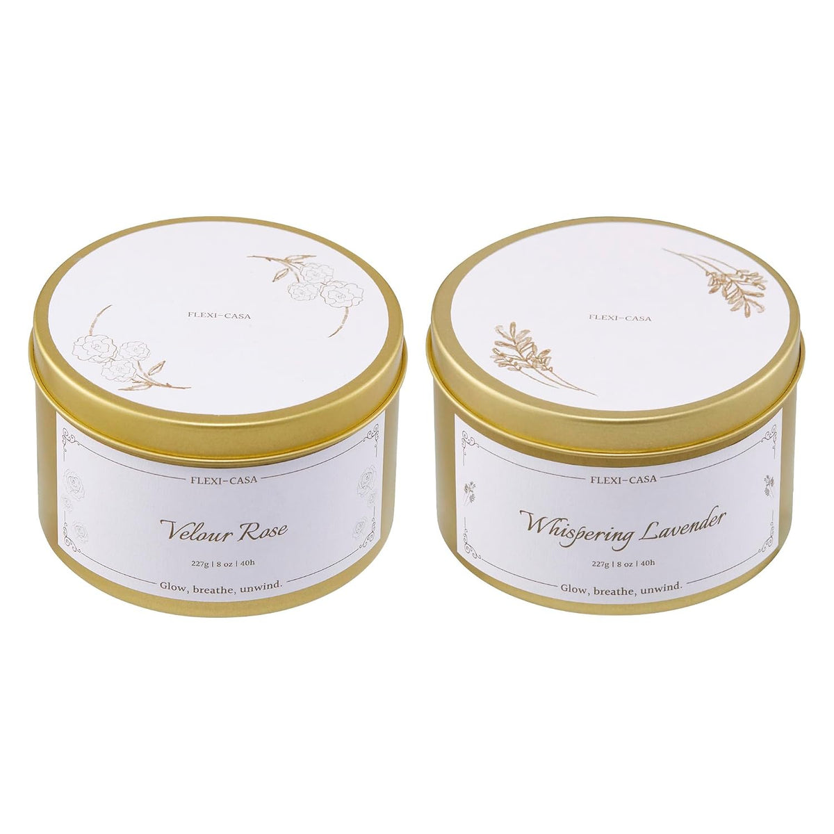 Lavender & Rose Aromatherapy Candle Set
