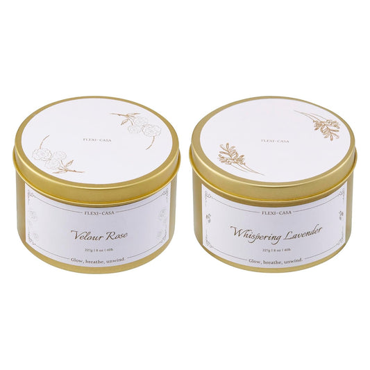 Lavender & Rose Aromatherapy Candle Set